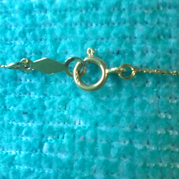 14K Solid Gold Necklace with Diamond & Pearl Pendant Heart - Picture 8 of 8